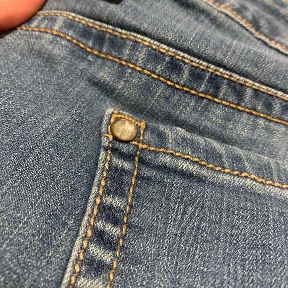 New Directions Weekend flare leg jeans. Rhinestone buttons on pockets. 22W. - Picture 5 of 6